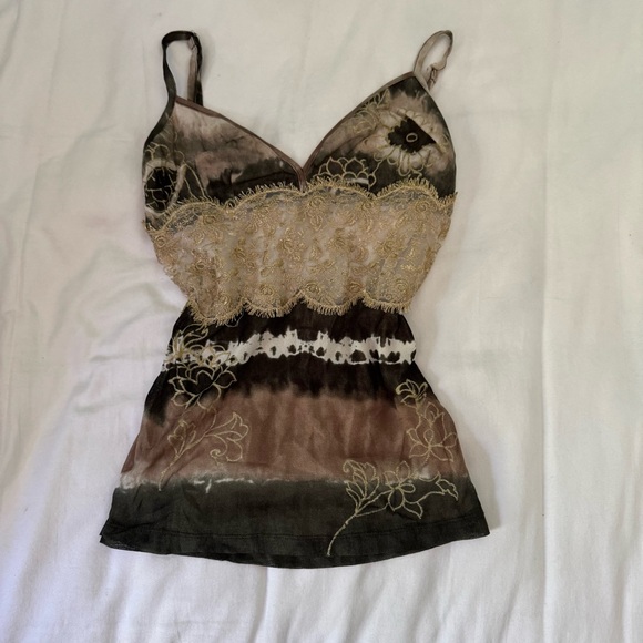 Lace Trim Tie-Dye Camisole - Picture 1 of 6